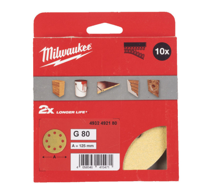 Шлифовальный круг HP MILWAUKEE Ø125/8 HL, зерно 80, (10шт)