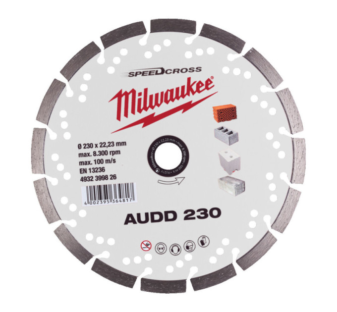 Диск алмазный Speedcross MILWAUKEE AUDD 230, Ø230мм (бетон, кирпич, асфальт)