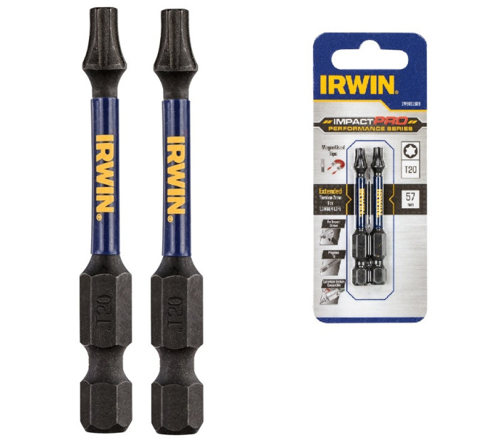 Бита IMPACT PRO 1/4"/57мм TX20 2шт, IRWIN