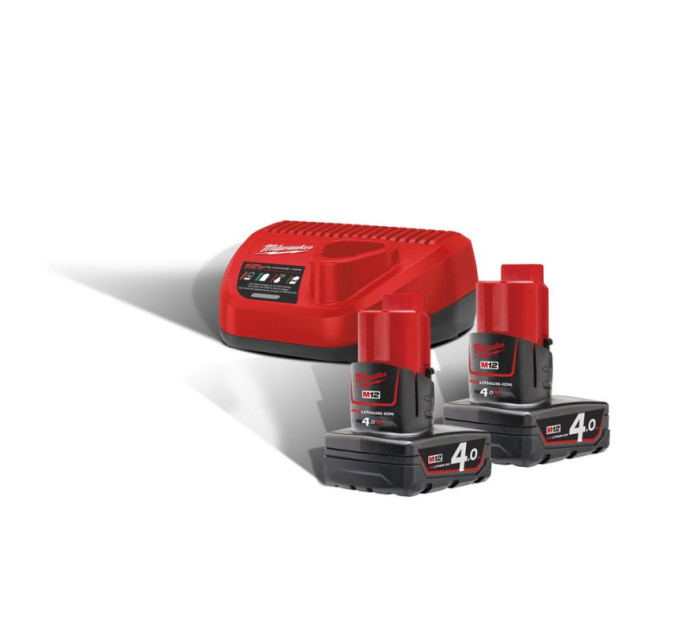 Энергокомплект MILWAUKEE M12 NRG-402 (ЗУ С12+ 2акк.Х4Ач B4)