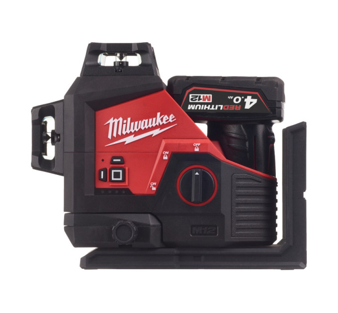 Нивелир лазерный аккумуляторный 3D MILWAUKEE M12 3PL-401C (360˚, зелёный луч) (ЗУ+1Х4Ач+кейс)