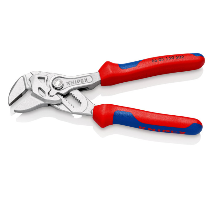 Клещи переставные-гаечный ключ, губки с насечками Ø27мм KNIPEX 86 05 150 S02, хромированные