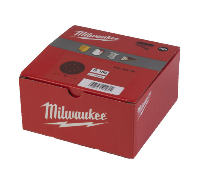 Шлифовальный круг MILWAUKEE Ø125/8 HL, зерно 180, (50шт)