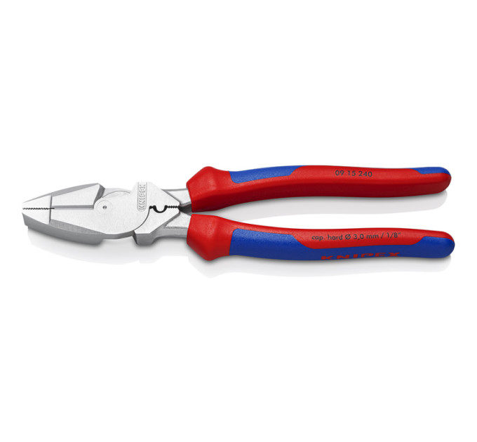 Плоскогубцы особой мощности "Lineman's Pliers" Ø4,6мм, 240мм KNIPEX 09 15 240, хромированные
