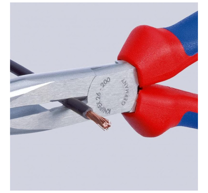 Круглогубцы плоские с режущими кромками Ø3,2мм, 200мм KNIPEX 26 13 200, хромированные