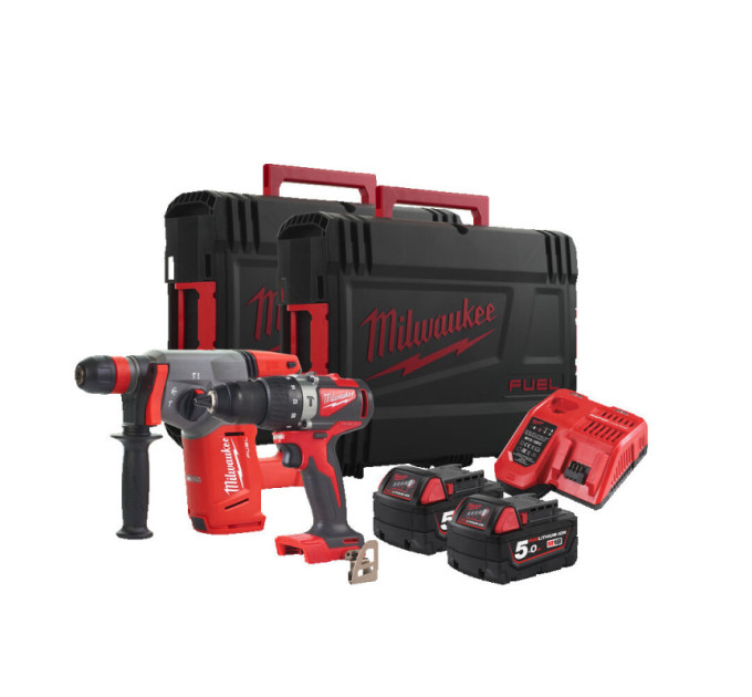 Набор инструментов аккумуляторных MILWAUKEE M18 PP2C-502X (ЗУ, 2Х5Ач, HDкейс 2шт)