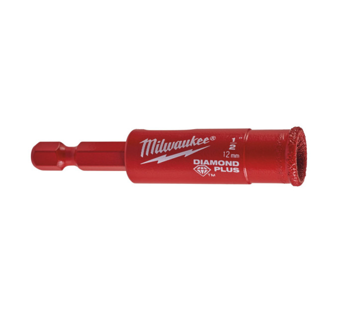 Коронка алмазна Diamond Plus MILWAUKEE, Ø12мм (1/4 Hex)
