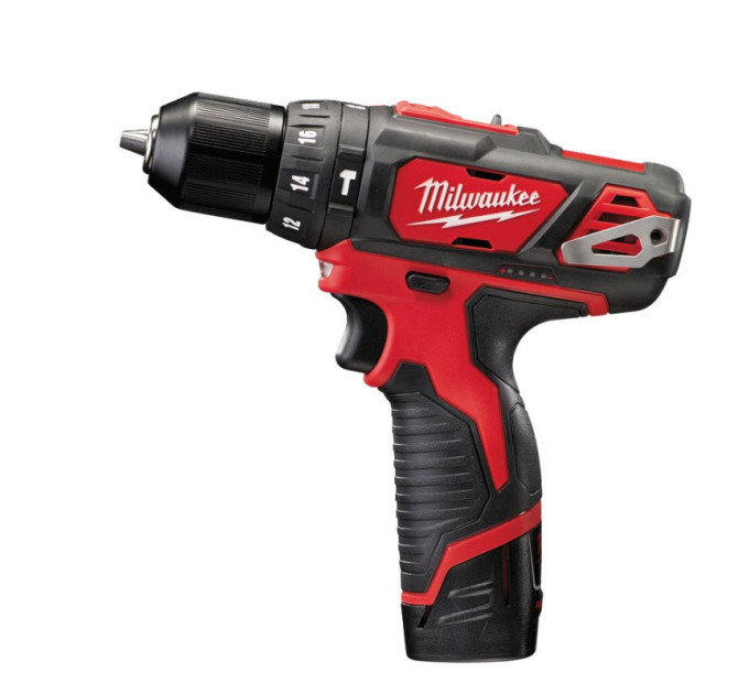 Дриль-шуруповерт акумуляторна ударна MILWAUKEE M12 BPD-402C (30Нм)(ЗУ+2ак.Х4Ач+кейс)
