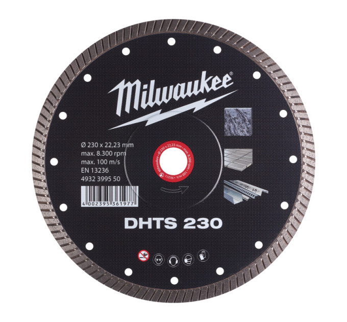 Диск алмазный MILWAUKEE DHTS 230, Ø230мм, (керамогранит, плитка)