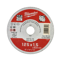Диск отрезной по металлу MILWAUKEE, SCS 41/125х1,5, Ø125мм
