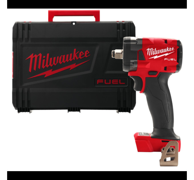 Гайковерт аккумуляторный бесщеточный MILWAUKEE 1/2" (339Нм) M18 FIW2F12-0X, с кольцом (каркас+кейс)