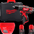 Дриль-шуруповерт ударний акумуляторний MILWAUKEE M12 BPD-202C (30 Нм) (ЗУ+1ак.Х2Ач+кейс)