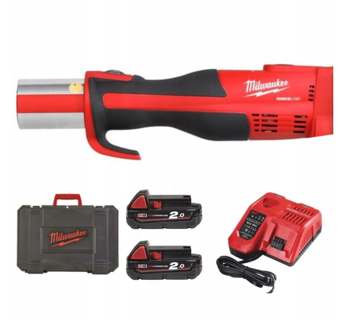 Обтискач гідравлічний акумуляторний для труб MILWAUKEE M18 BLHPT-202C (ЗУ+2Х2Ач+кейс)