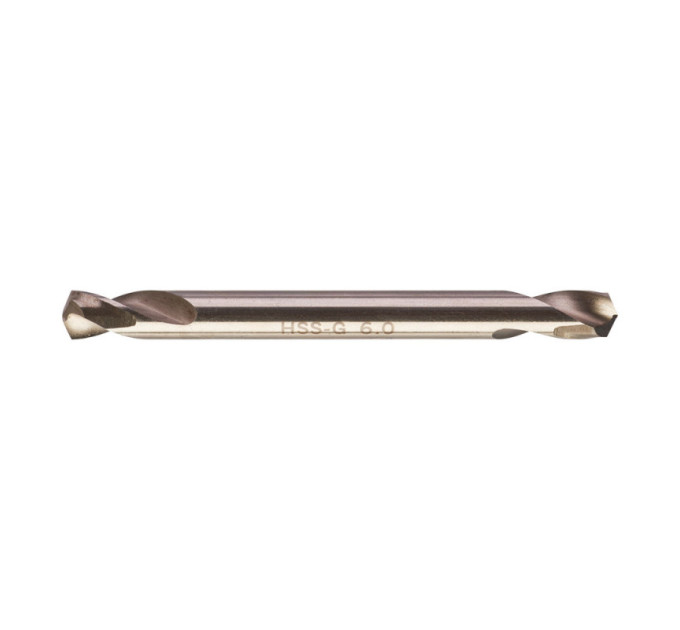 Сверло по металлу HSS-G MILWAUKEE, DIN 1412 C, Ø6.0х66х19мм, двухстороннее, (10шт)