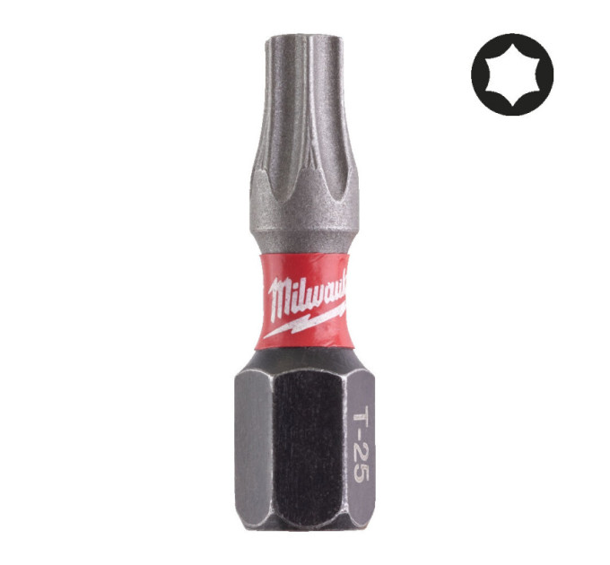 Бита SHOCKWAVE MILWAUKEE, TX25, 25мм, (2шт)