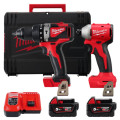 Набор из 2х инструментов аккумуляторных бесщеточных MILWAUKEE M18 BLPP2A3-502X (BLPD2,BLIDR.ЗУ+2а)