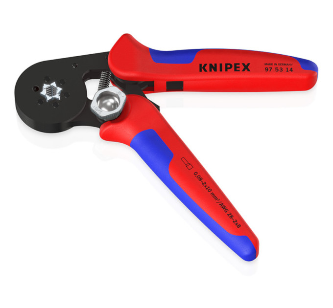 Инструмент для обжима контактных гильз 0,8-16,0мм², с автонастройкой KNIPEX 97 53 14,фосфатированный