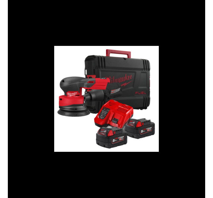 Шлифмашина эксцентриковая аккумуляторная бесщеточная MILWAUKEE M18 FROS125-502X Ø125мм (ЗУ+2ак.Х5Ач)