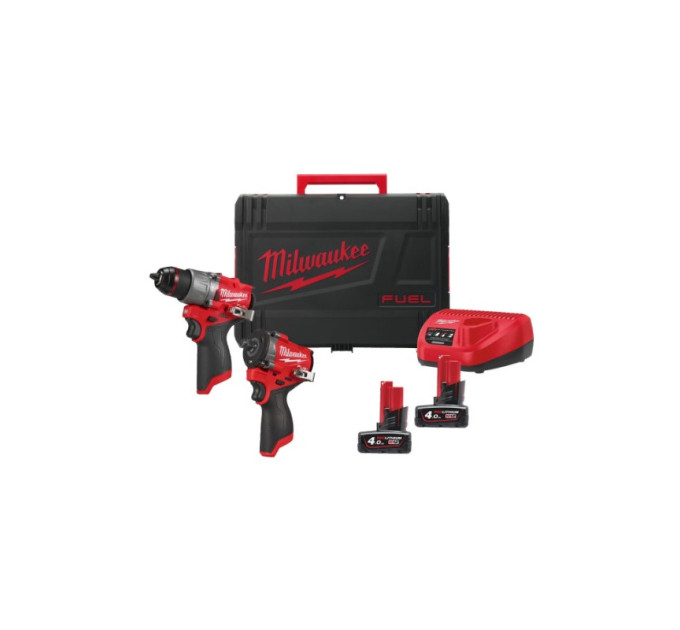 Набор из 2х инструментов аккумуляторных бесщеточных MILWAUKEE M12 FPP2X2-402X (ЗУ+2акк.Х4Ач+кейс)