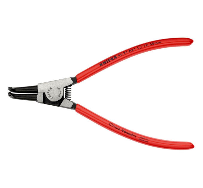 Щипцы для наружных стопорных колец загнутые 90°, Ø19-60мм KNIPEX 46 21 A21 SB,Ø1,8мм фосфатированные