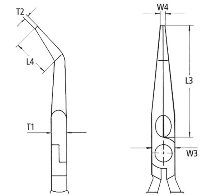 Круглогубцы плоские с режущими кромками, угол 40 °, Ø3,2мм, 200мм KNIPEX 26 21 200, фосфатированные