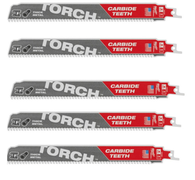 Полотно для шабельних пилок TORCH CARBIDE MILWAUKEE, 230х3, 1мм, (5шт), (метал)