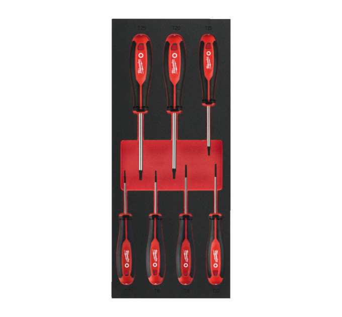 Ложемент с отвертками с трехгранными рукоятками TORX (7шт) MILWAUKEE (45х175,8х417мм) для тележек