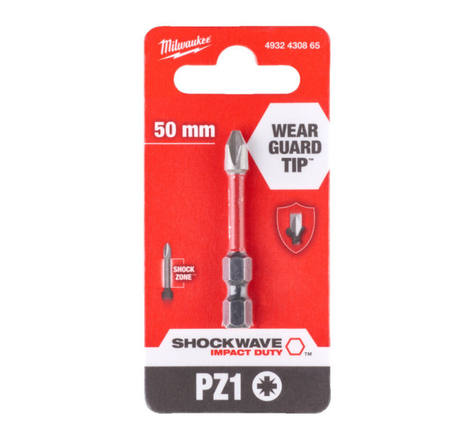 Бита SHOCKWAVE MILWAUKEE, PZ2, 50мм