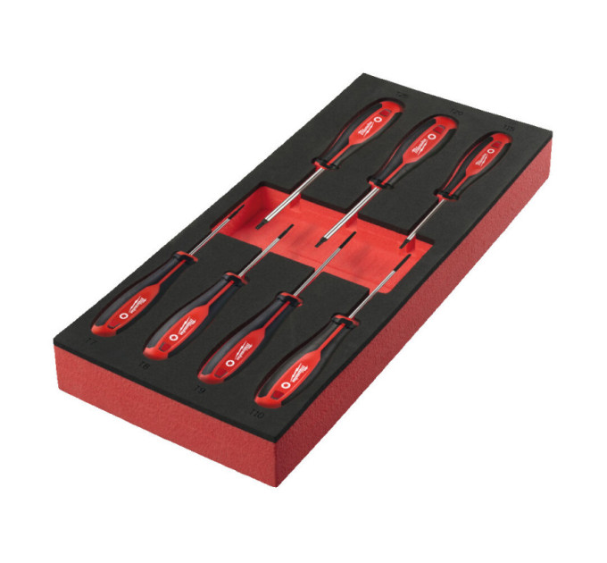 Ложемент с отвертками с трехгранными рукоятками TORX (7шт) MILWAUKEE (45х175,8х417мм) для тележек