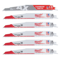 Полотно для сабельных пил MILWAUKEE, AX FANG TIP 230х5мм, (5шт) + полотно AX CARBIDE 230х5мм, (1шт)