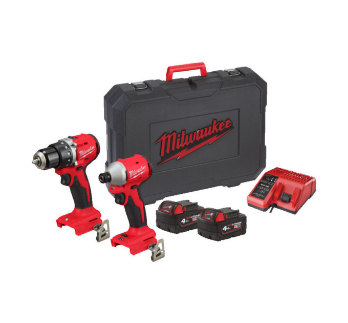 Набір з 2х інструментів безщіткових акумуляторних MILWAUKEE M18 BLCPP2B-402C