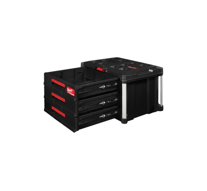 Ящик для инструмента с 3-мя выдвижными отсеками PACKOUT MILWAUKEE DRAWER BOX (560x410х363мм)
