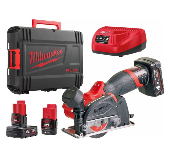 Пила дискова універсальна акумуляторна безщіткова MILWAUKEE M12 FCOT-422X, Ø76 (ЗУ+2акк+кейс)