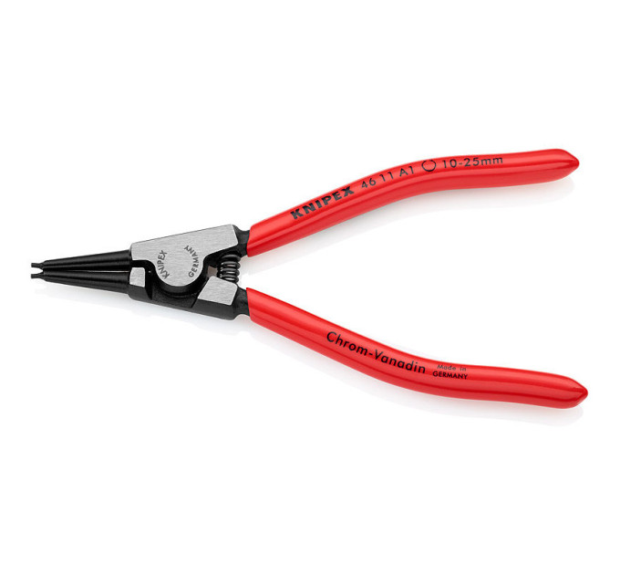 Щипцы для стопорных колец прямые Ø10-25мм, 140мм KNIPEX 46 11 A1 SB, (Ø1,3мм) фосфатированные