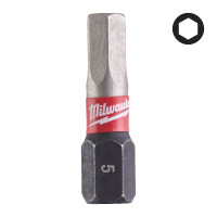 Бита SHOCKWAVE MILWAUKEE, Hex5,0, 25мм, (2шт)