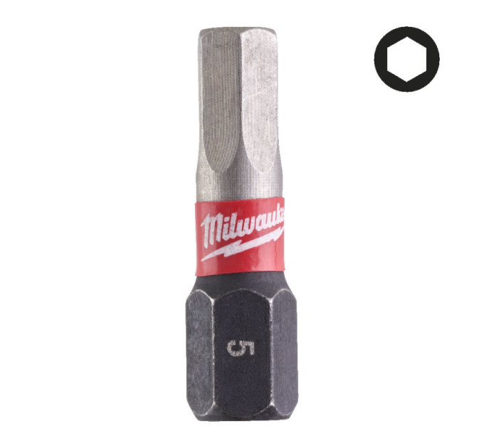 Біта SHOCKWAVE MILWAUKEE, Hex5,0, 25мм, (2шт)
