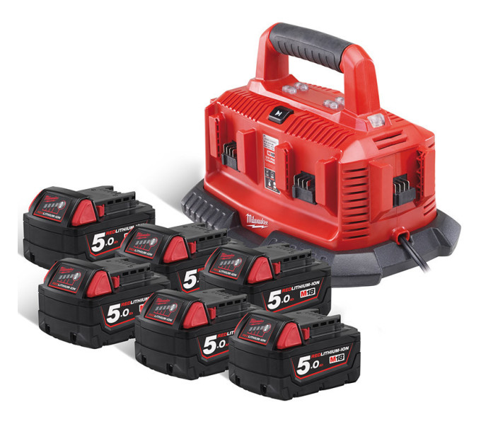 Энергокомплект Li-Ion MILWAUKEE, M18 NRG-506 (ЗУ M1418 C6, 6х5Ач В5)