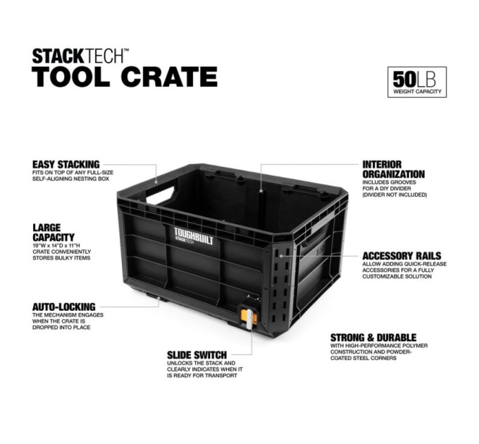 Ящик для инструментов TOUGHBUILT TB-B1-X-50 StackTech открытый