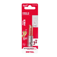 Свердло по металу RedHEX SHOCKWAVE™ HSS-TiN MILWAUKEE, Ø2,5х62х19мм, (2шт)