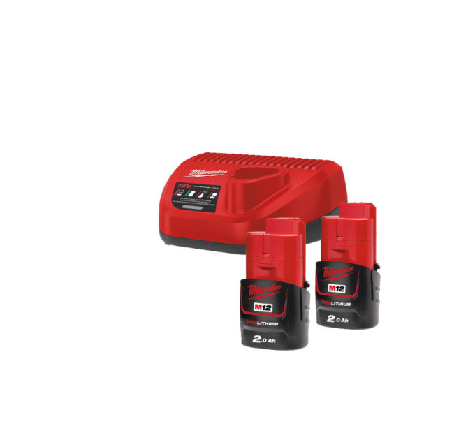 Энергокомплект MILWAUKEE M12 NRG-202 (ЗУ С12+ 2акк.Х2Ач B2)
