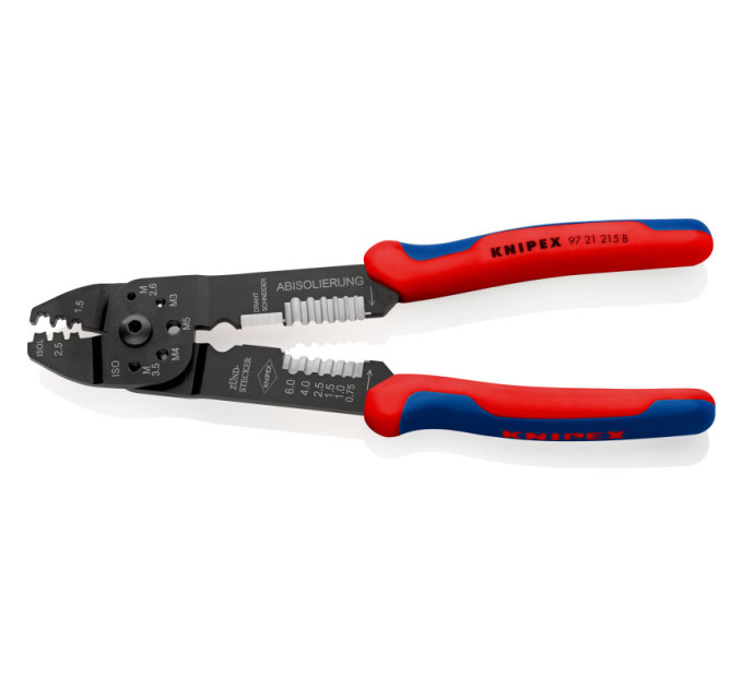 Клещи для опрессовки, резки и зачистки 230мм KNIPEX 97 21 215 B SB, фосфатированные