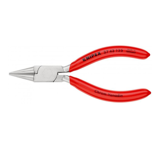 Плоскогубцы круглогубцы захватные для точных работ, 125мм, KNIPEX 37 43 125, хромированные