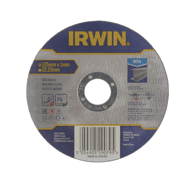 Диск отрезной по металлу 125х1мм IRWIN IW8082133