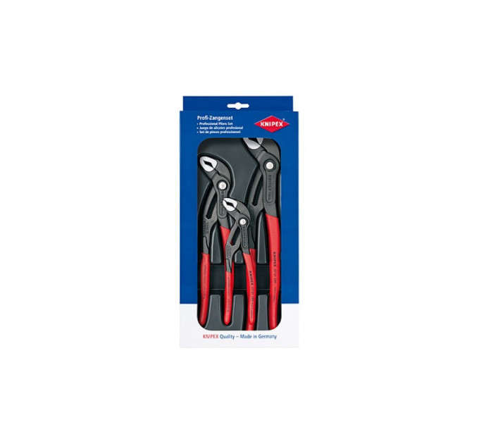 Набор клещей сантехнических переставных Cobra KNIPEX 00 20 09 V02, (180/250/300мм), (3шт), фосфат