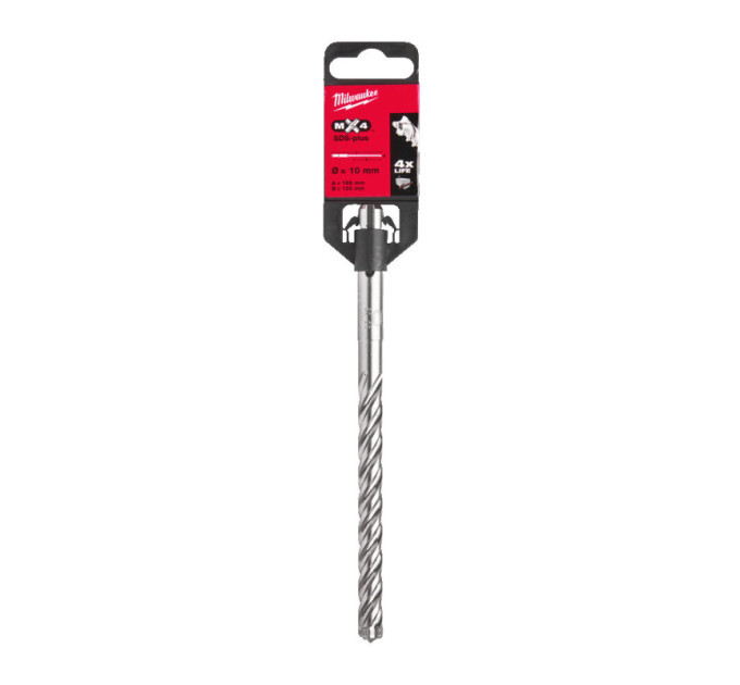 Бур SDS-PLUS MX4 MILWAUKEE, Ø10,0х165х100мм