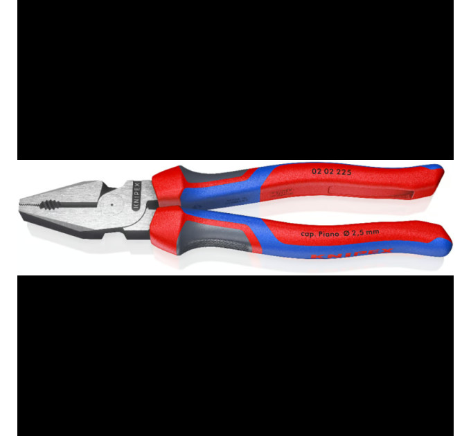 Пассатижи (плоскогубцы) особой мощности Ø14,0мм, 225мм KNIPEX 02 02 225 SB, фосфатированные