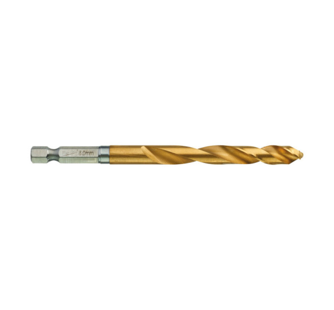 Сверло по металлу RedHEX SHOCKWAVE™ HSS-TiN MILWAUKEE, Ø8,0х111х70мм