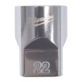Головка торцевая хромированная ½” MILWAUKEE, (звезда 12 гранн.), 22мм