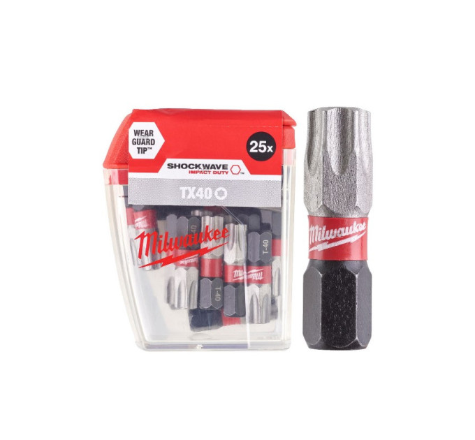 Біта SHOCKWAVE MILWAUKEE, TX40, 25мм, (25шт)