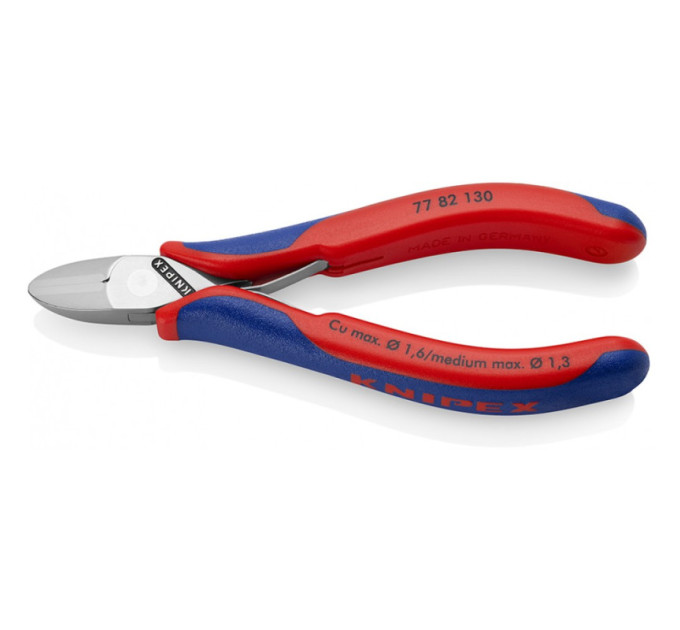 Кусачки боковые (бокорезы) для электроники,  KNIPEX 77 82 130
